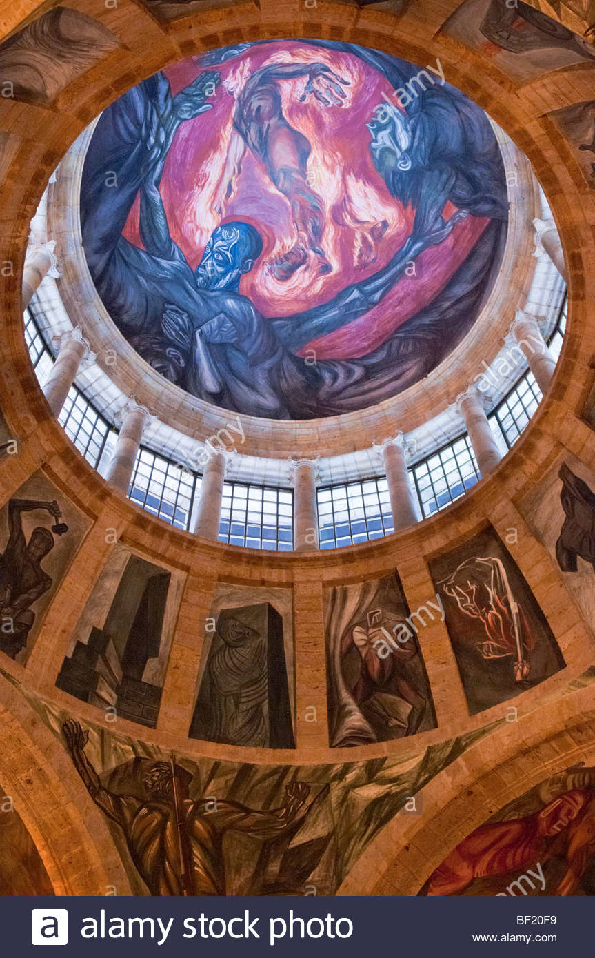 863x1390 Jose Clemente Orozco Mural The Man Fire In The Main Chapel - Man Of Fire Painting