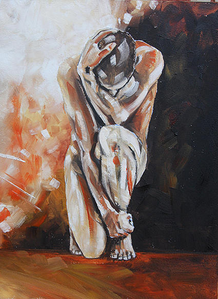 425x583 Man Of Fire Painting By Greg Norman - Man Of Fire Painting