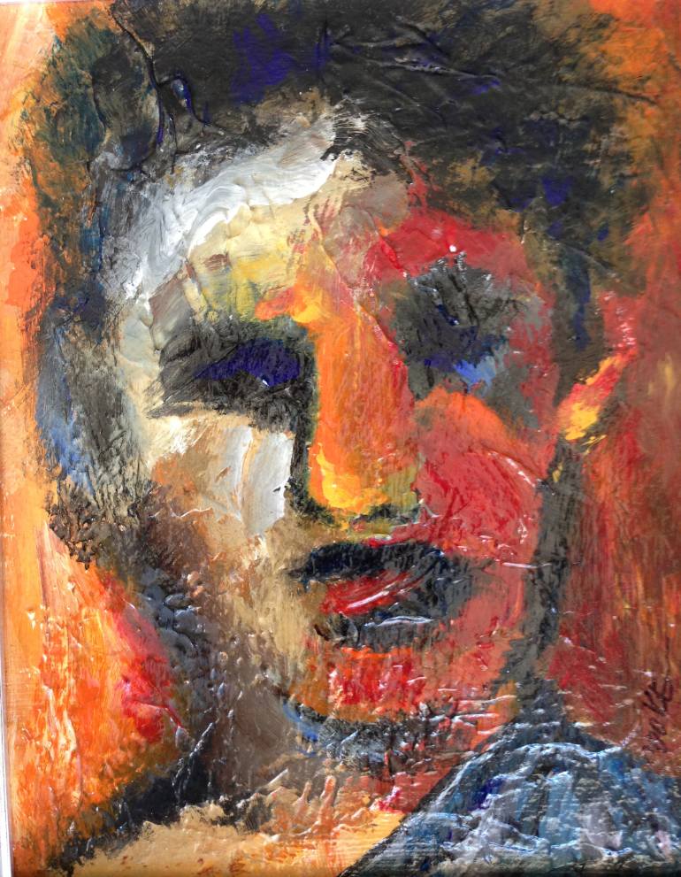 770x991 Saatchi Art Man On Fire Painting By Robert Cooke - Man Of Fire Painting
