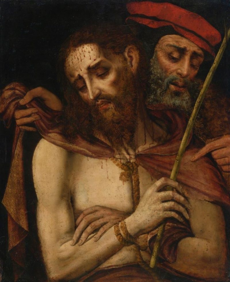 800x981 Christ As The Man Of Sorrows Painting Luis De Morales Oil - Man Of Sorrows Painting