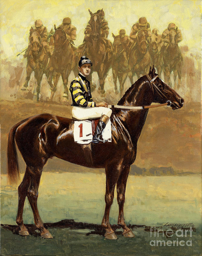 711x900 Man O' War Painting By Don Langeneckert - Man On Horse Painting