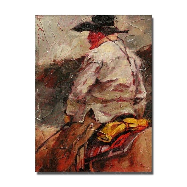 640x640 The Man Ride Horse Painting On Canvas Hand Painted Oil Painting - Man On Horse Painting