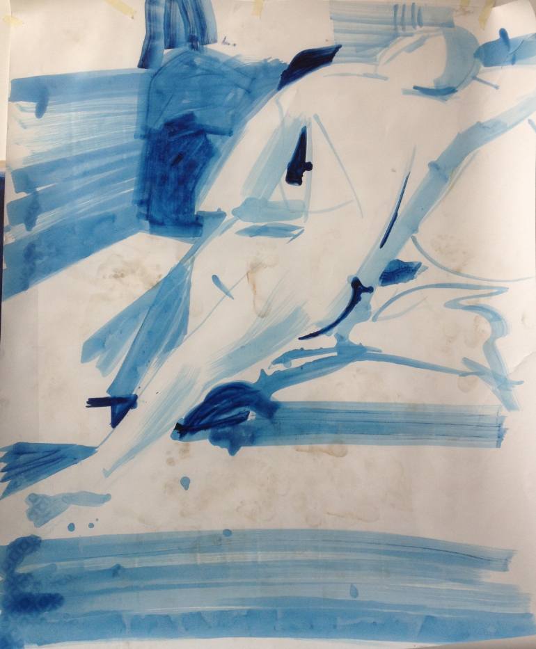 770x933 Saatchi Art Man On Bed Painting By Louise Camrass - Man On The Bed Painting