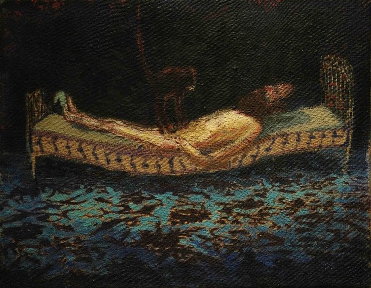 752x585 What To Do After A Death In Scotland Paintings By Andrew Cranston - Man On The Bed Painting