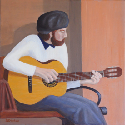 400x400 Man Playing Guitar On Bench (Wip) [Archive] - Man Playing Guitar Painting
