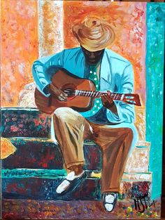 236x313 Music And Dance Imagery. This Is A Painting I Found Of A Man - Man Playing Guitar Painting