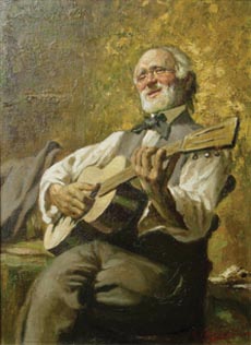 230x316 Musicians - Man Playing Guitar Painting