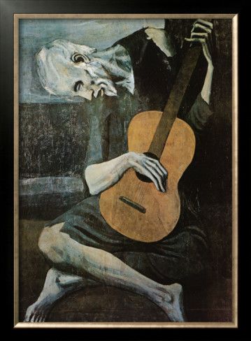 359x488 The Old Guitarist, C.1903 Guitar Painting, Picasso - Man Playing Guitar Painting