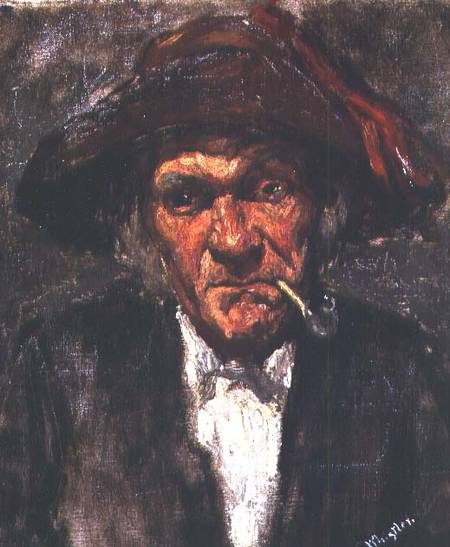 450x547 Man Smoking A Pipe - Man Smoking Pipe Painting