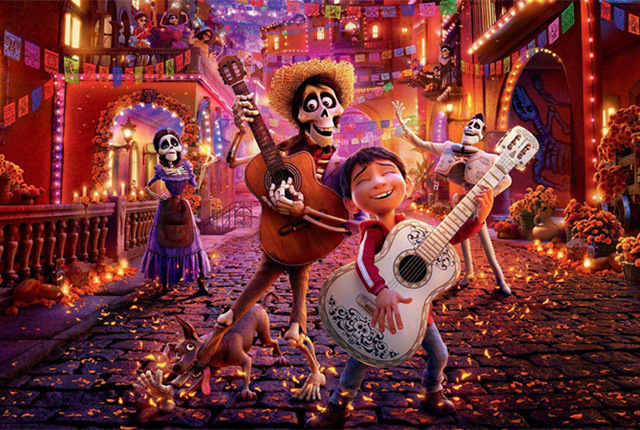 640x430 5d Diy Diamond Painting Cartoon 2018 Skeleton Man Guitar Coco - Man With Guitar Painting