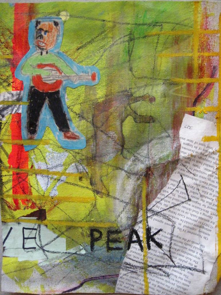 770x1027 Saatchi Art Man Playing Guitar Collage By Ayellet Ben Ner - Man With Guitar Painting