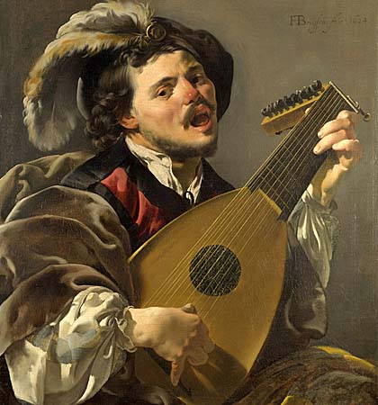 420x450 Vermeer And Music The Art Of Love And Leisure - Man With Guitar Painting