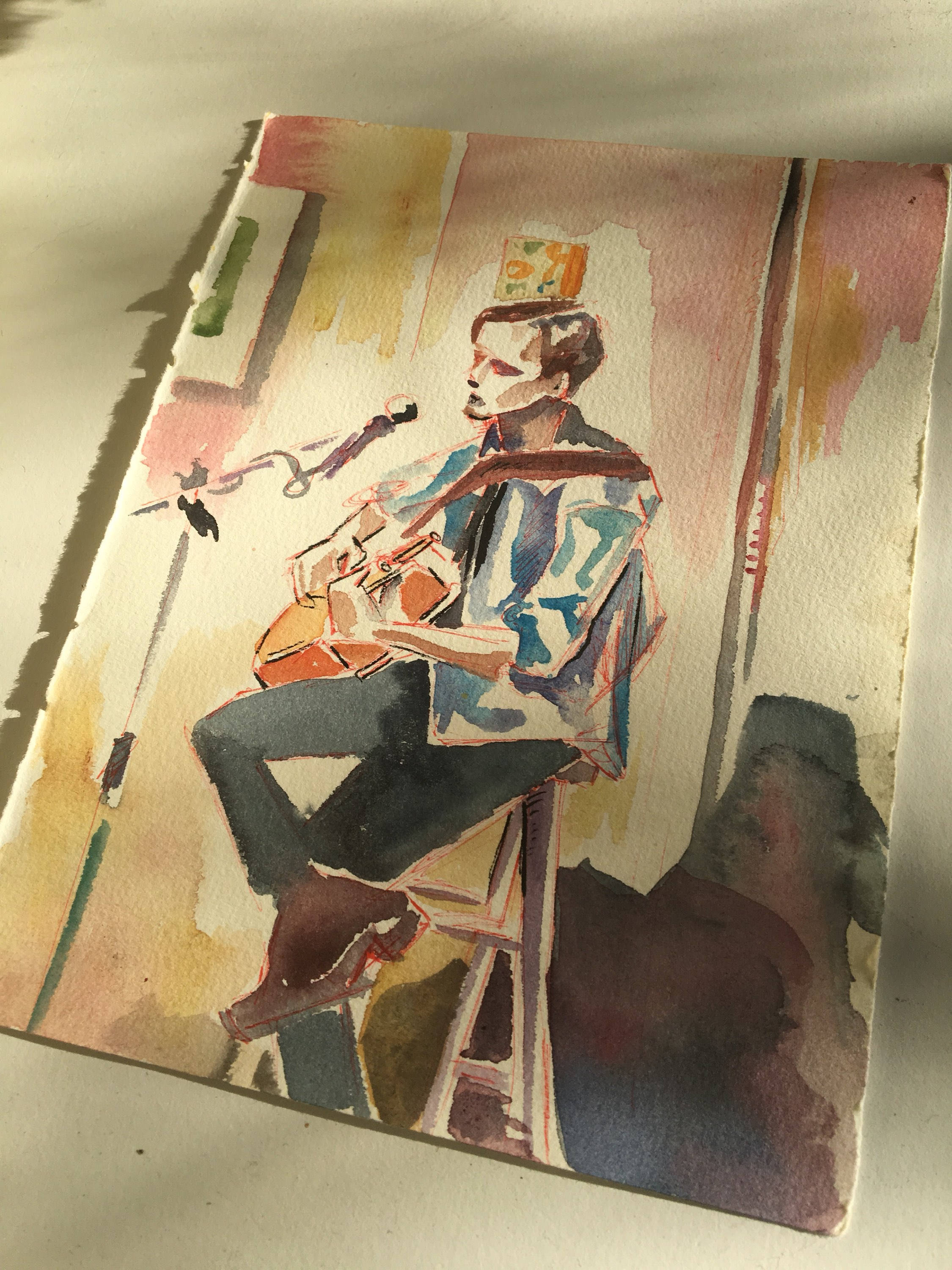 2250x3000 Young Man With Guitar - Man With Guitar Painting