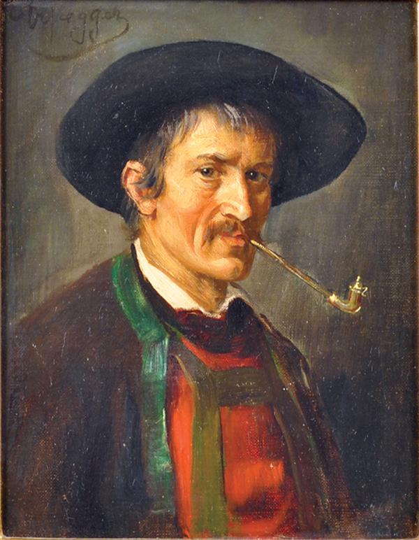 600x772 Painting, Franz Defregger, Man With Pipe - Man With Pipe Painting