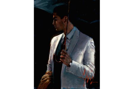 450x300 Man With Umbrella Painting Fabian Perez Art - Man With Umbrella Painting