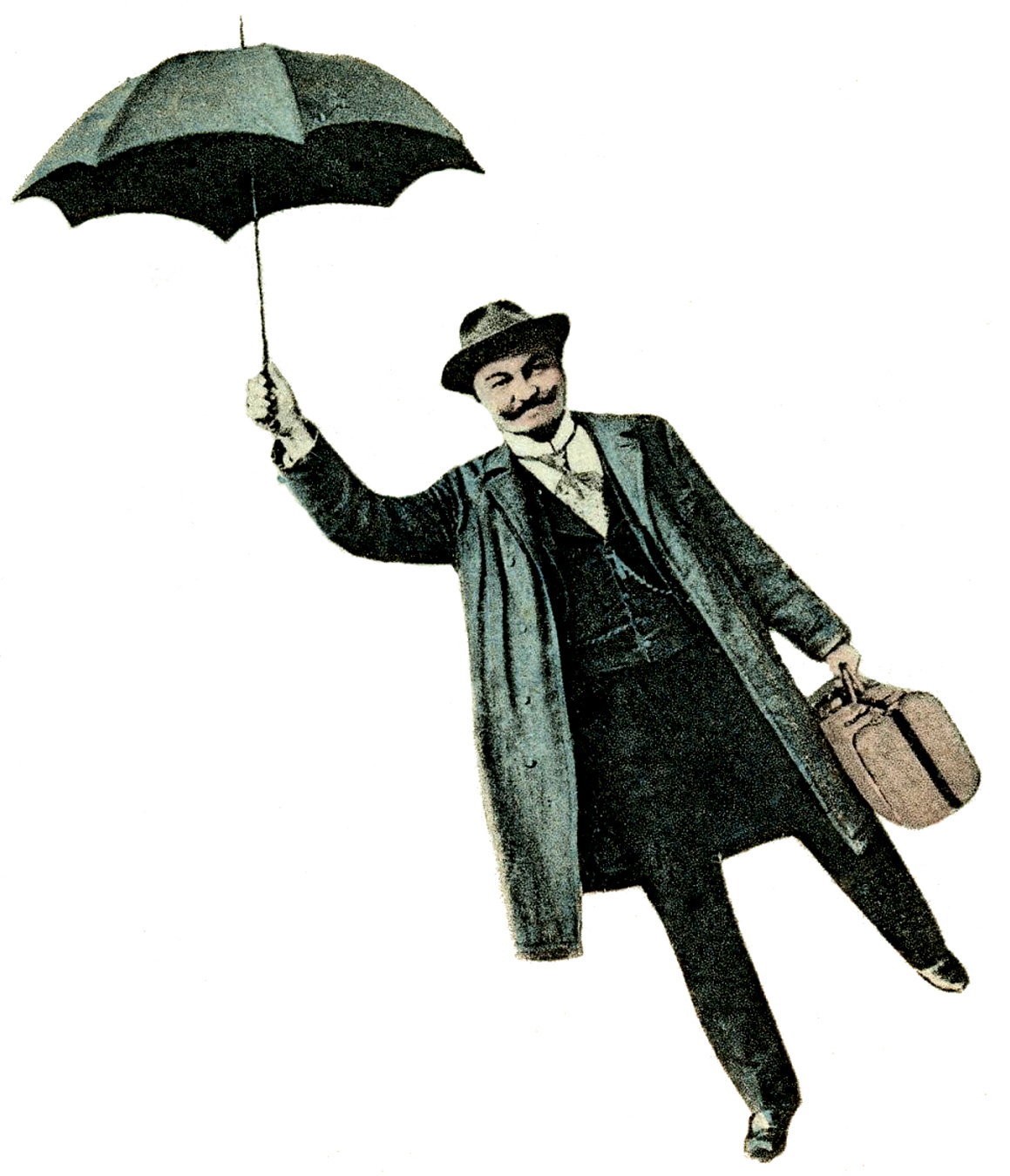 1159x1350 Old Photo - Man With Umbrella Painting