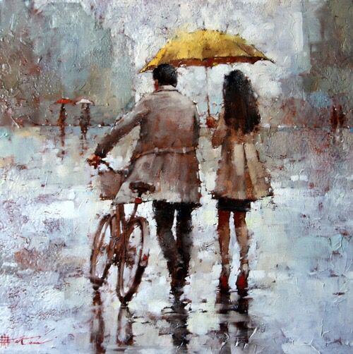 500x502 181 Best Umbrellas Images On Umbrellas, - Man With Umbrella Painting