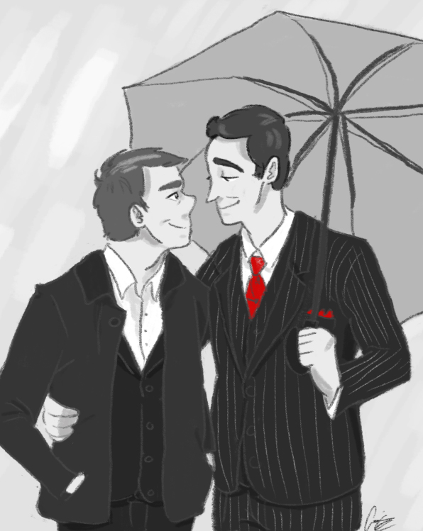 596x749 Umbrella Man By Linda Dama - Man With Umbrella Painting