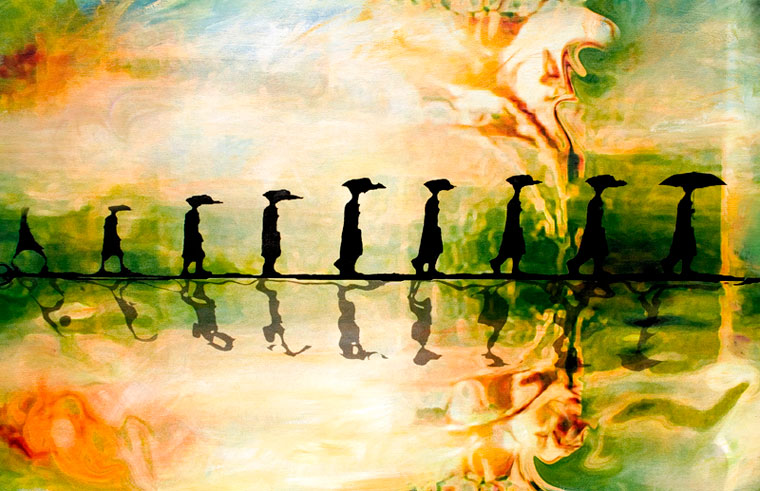 760x491 Uri Dushy - Man With Umbrella Painting