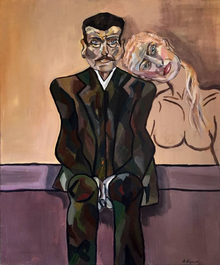 770x928 Saatchi Art Man And His Woman Painting By Aneta Klejnowska - Man Woman Painting