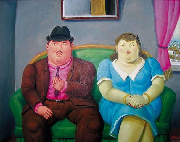 608x480 Fernando Botero Man And Woman Painting Framed Paintings For Sale - Man Woman Painting