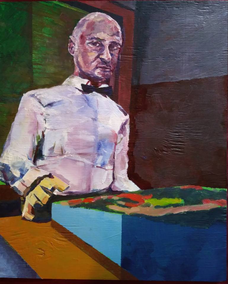 770x962 Saatchi Art The Night Manager Painting By Gregg Rosen - Manager Painting