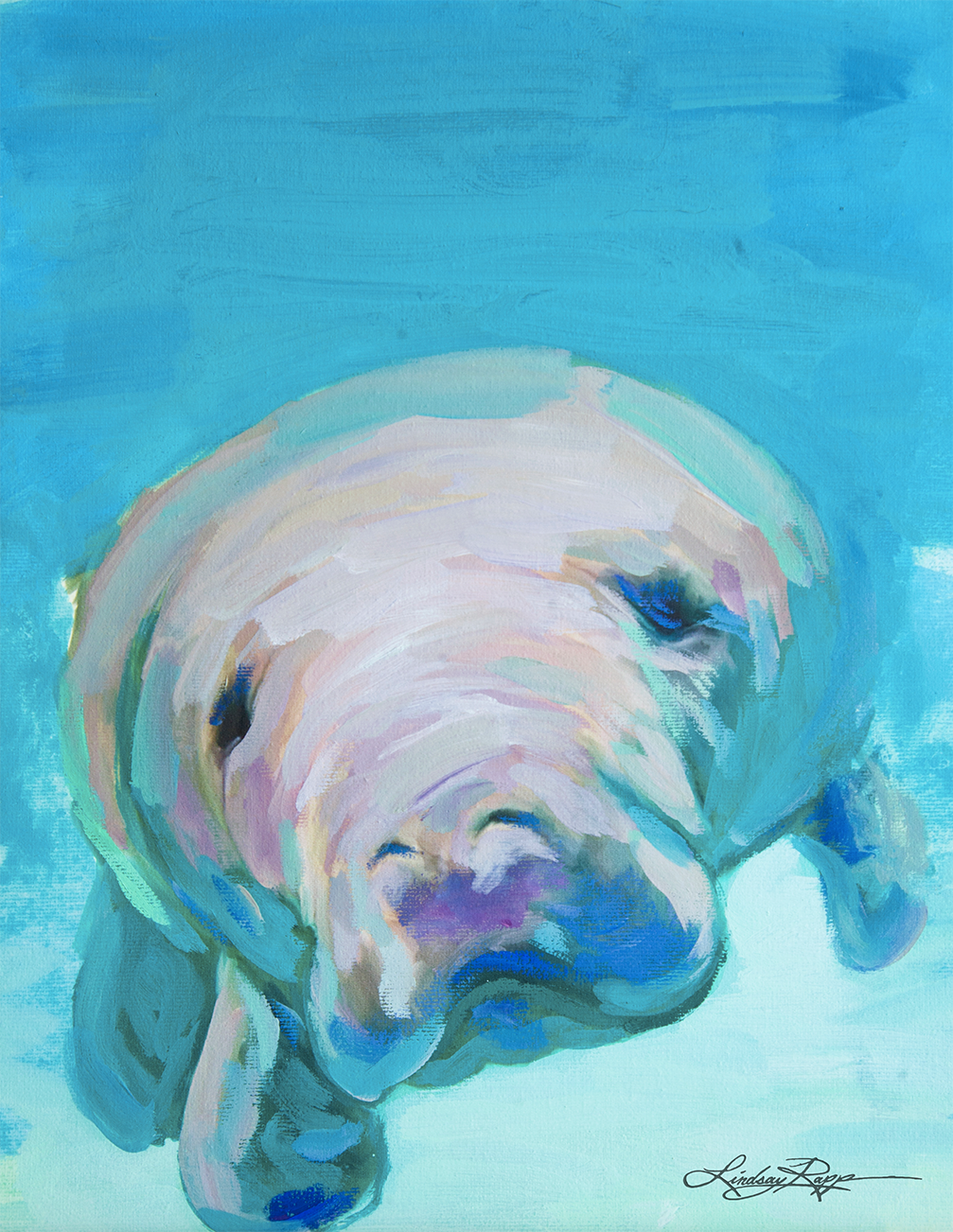 1007x1302 Manatee Painting - Manatee Painting