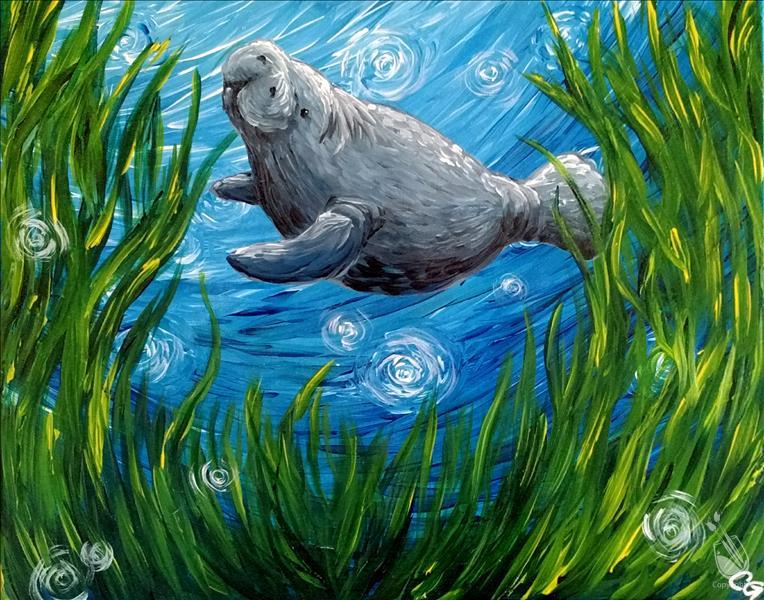 764x600 Van G Oh The Huge Manatee - Manatee Painting