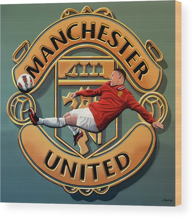 656x740 Manchester United Painting Wood Print By Paul Meijering - Manchester United Painting