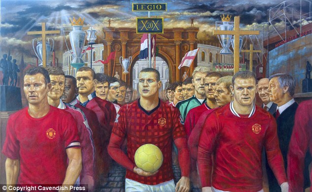 634x391 Manchester United Painting Of Legends Wayne Rooney, Nemanja Vidic - Manchester United Painting