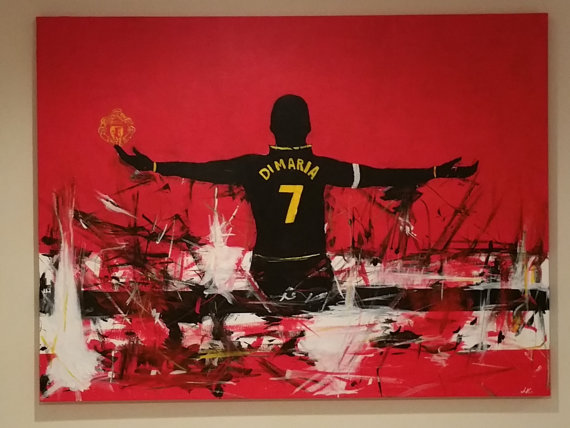 570x428 Items Similar To Manchester United Acrylic On Canvas Di Maria - Manchester United Painting