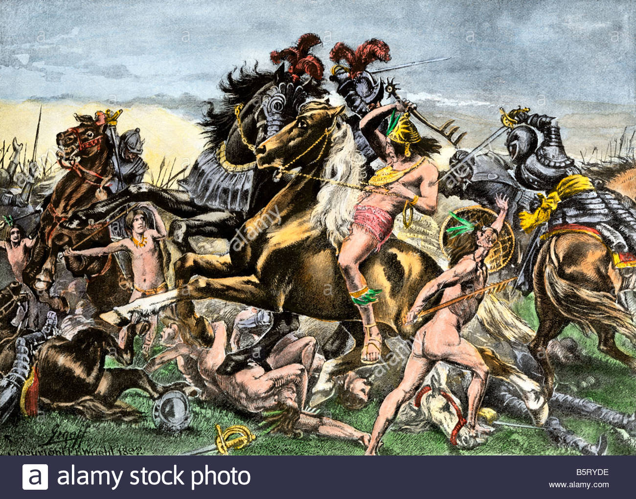 1300x1020 Manco Inca Yupanqui Leads Attack On The Spanish In Cusco Peru 1536 - Manco Painting