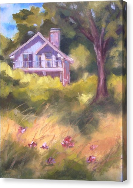 439x622 New England Cottage Painting By Martha Manco - Manco Painting