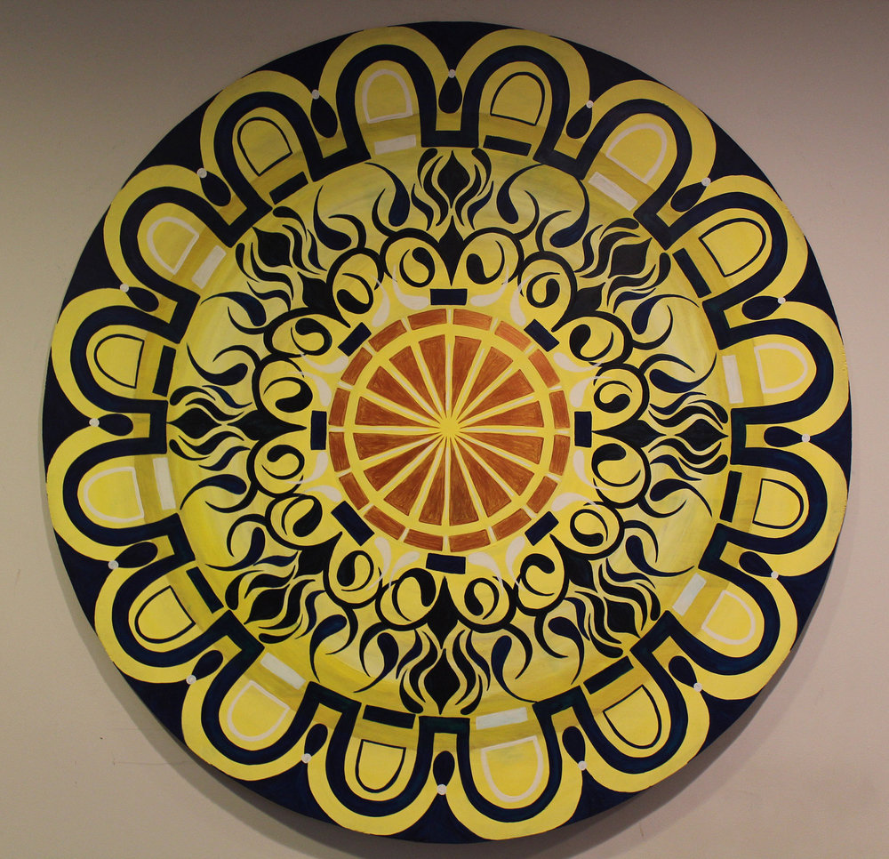 1000x966 Mandala Painting, Acrylic Painting On Wood, Original Mandala Art - Mandala Art Painting