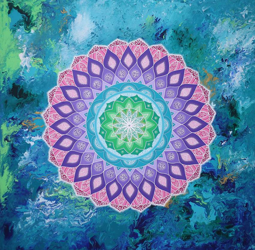 850x835 Agua Mandala Painting - Mandala Art Painting