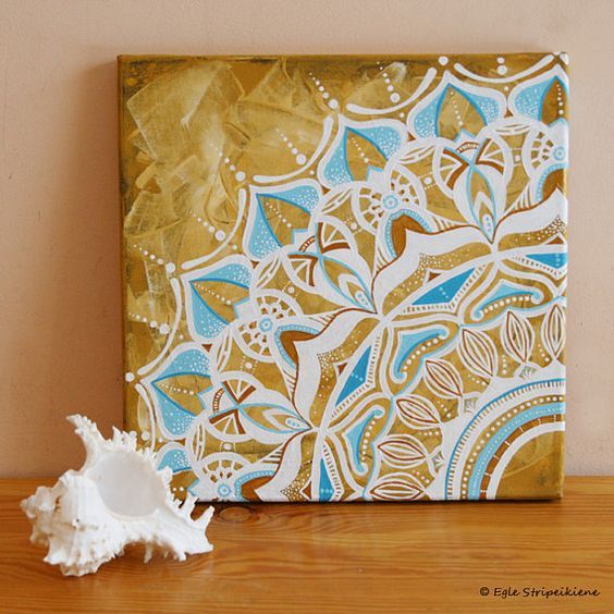 564x564 Original Mandala Art. Summer Breeze Mandala. Acrylic Painting - Mandala Art Painting