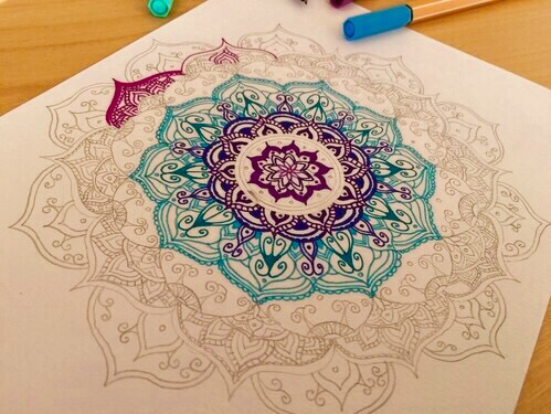 499x375 Art, Color, Colorful, Colorfull, Creativity, Draw, Drawing - Mandala Art Painting