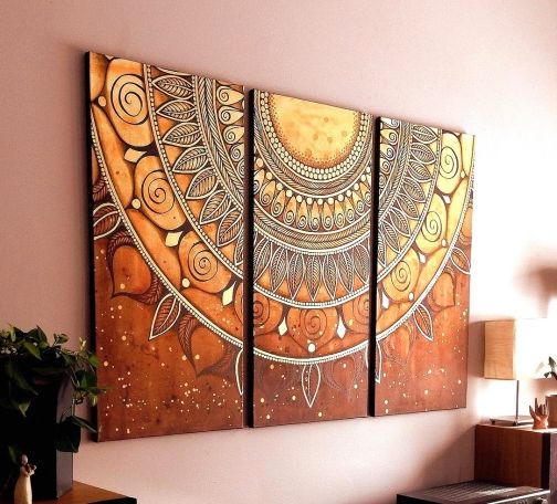504x456 Home, Painting, Mandala Art, Art, Mandala, Warm, Decor - Mandala Art Painting