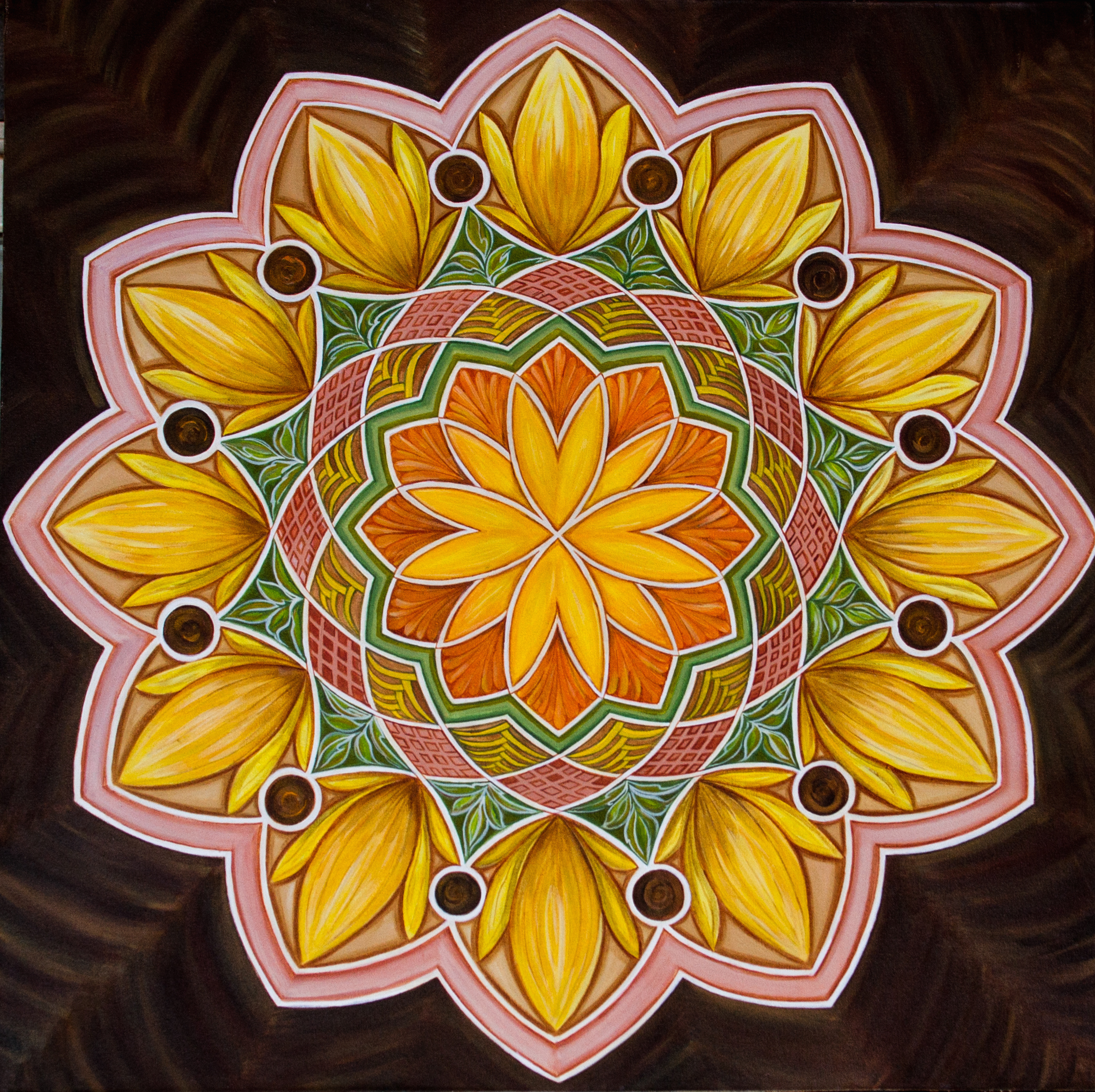 2139x2133 Buy Painting Sunflower Mandala Artwork No 7101 By Indian Artist - Mandala Art Painting