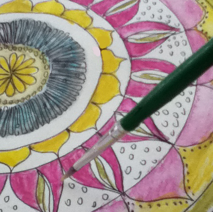 438x435 Draw And Color Expressive Mandala Art (Mandala I) Louise Gale - Mandala Art Painting