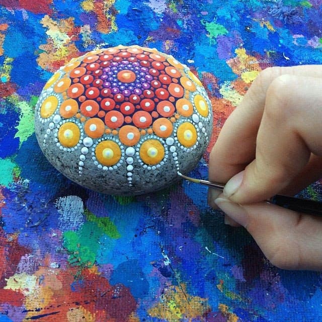 640x640 How To Make Beautiful Mandala Rocks The Whoot - Mandala Art Painting