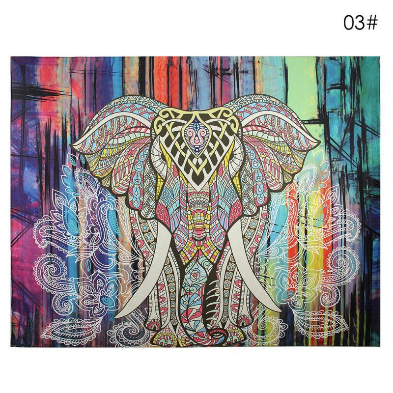 800x800 Elephant Mandala Tapestry - Mandala Elephant Painting