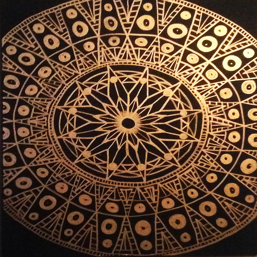 900x900 Gold Mandala Painting By Courtney James - Mandala Painting