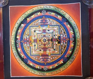 300x254 Handpainted Original Tibetan Kalachakra Mandala Thangka Painting - Mandala Painting