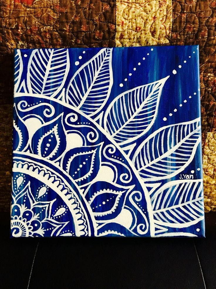 736x981 Maybe Put Something Like This In The Corner Of My Bright Blue - Mandala Painting