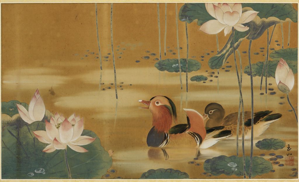 1024x623 Love Birds Mandarin Duck - Mandarin Ducks Painting