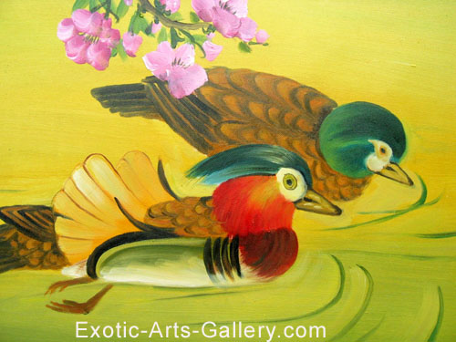 500x375 Mandarin Ducks Painting, Feng Shui Painting - Mandarin Ducks Painting