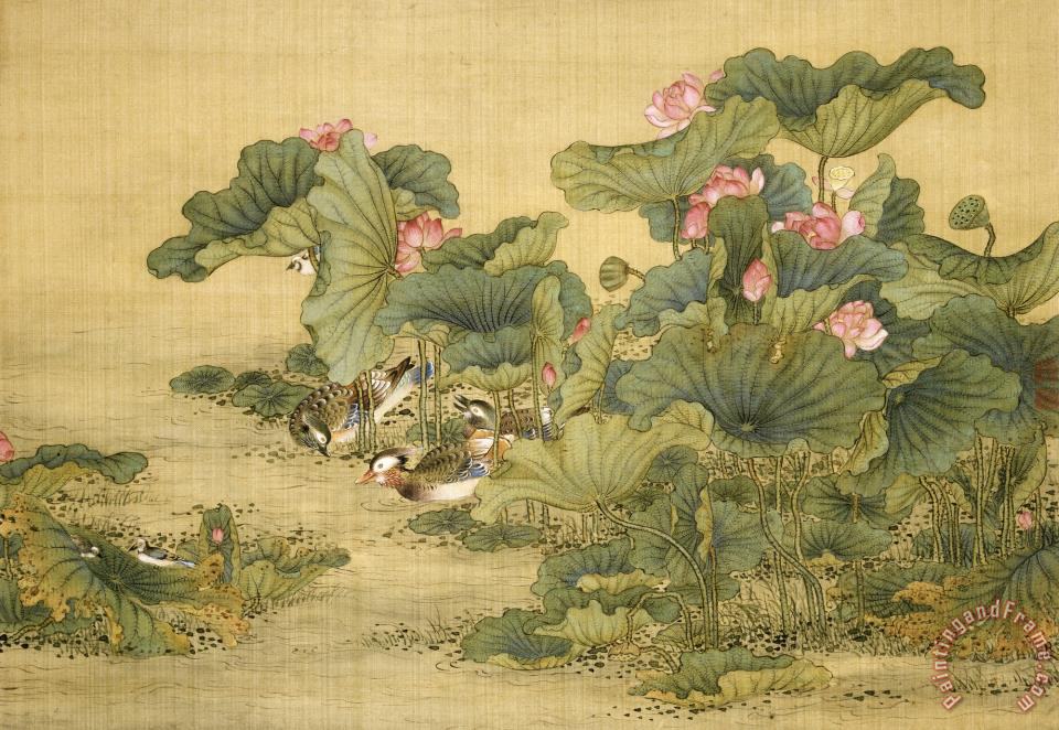 960x662 Shen Nanpin Album Of Birds And Animals (Mandarin Ducks And Lotus - Mandarin Ducks Painting