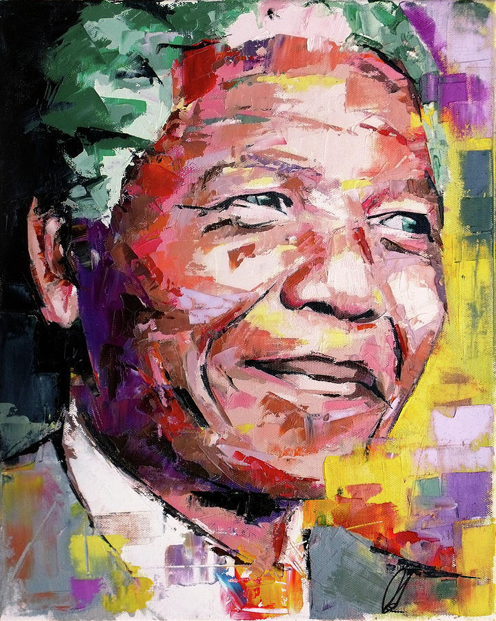 719x900 Nelson Mandela Painting By Richard Day - Mandela Painting