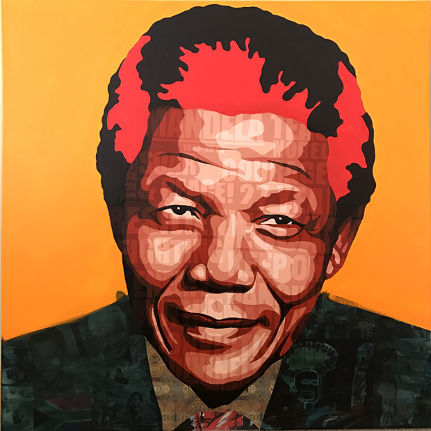 620x620 A Portrait Of Nelson Mandela Borbay - Mandela Painting